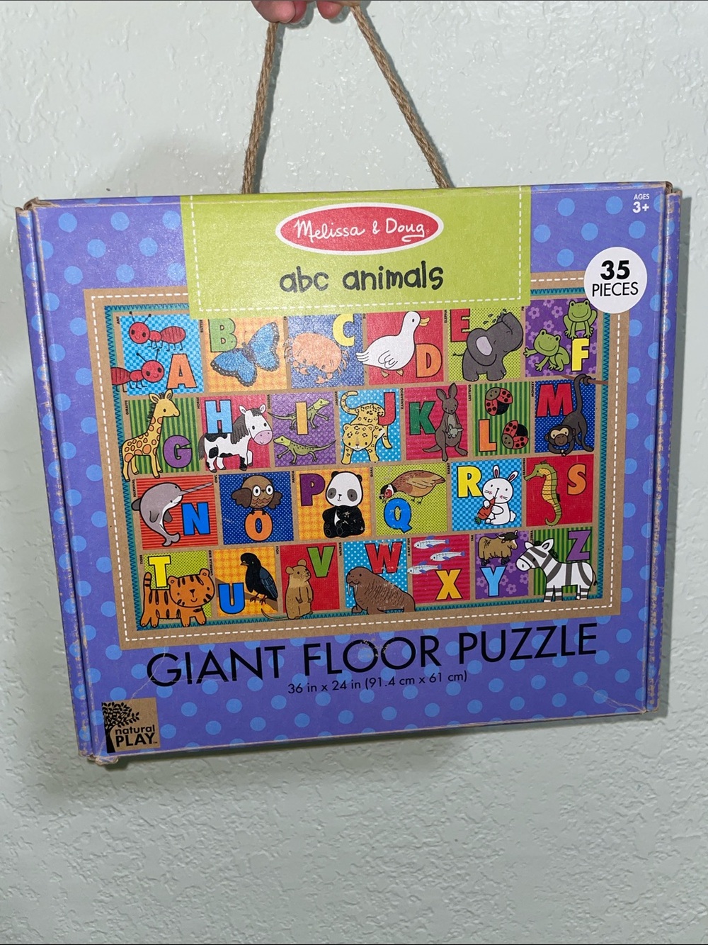 Melissa & Doug ABC Animals Giant Floor Puzzle - Purple & Green Box